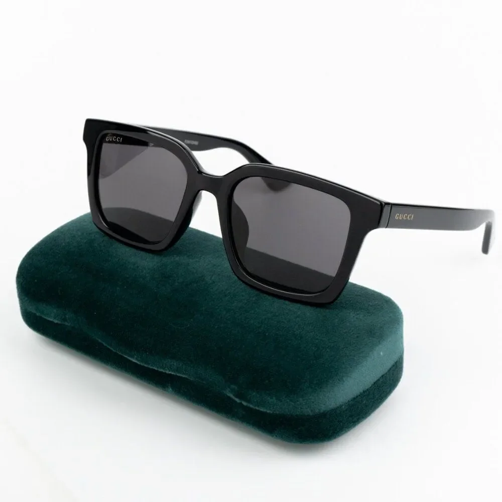 NEW Gucci GG1582SK 001 Black Grey Men Square Sunglasses GG 1582SK